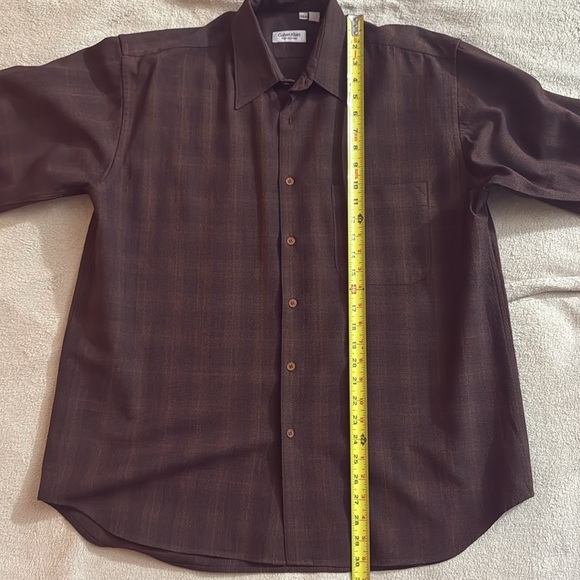 Vintage Calvin Klein Brown Gradient Button Up Shirt L - Picture 4 of 5